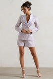Florenza Mauve Lace High Waist Tailored Shorts