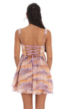 Watercolor Babydoll Dress in Multicolor Print
