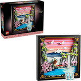 LEGO Art Japanese Cherry Blossom Landscape Building Set for Adults Room Decoration Gift for Women Men Ages 18 Framed Wall Decor Stand or Hang to Display 31218
