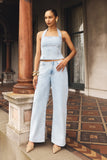 Caitlin Mid Rise Denim Jeans Light Blue
