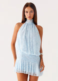 Willow Lace Mini Dress Blue