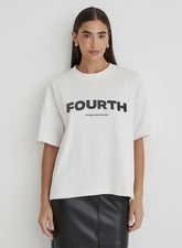 White Fourth Branded Oversized T Shirt