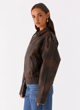 Chicago Bomber Jacket Chocolate