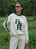 Cream FR Branded Relaxed Oversized Sweatshirt