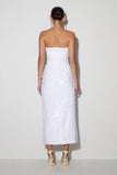 Maisie Strapless Sequin Midi Dress White