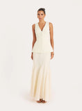 Cream Tie Belt Detail Button Waistcoat