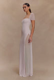 Wyatt Slinky And Mesh Maxi Dress Pale Pink