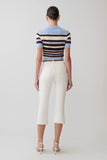 Mary Denim Capris White