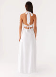 Heavy Hearted Linen Maxi Dress White