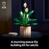 LEGO Botanicals Peace Lily Flower Building Set for Adults Gifts for Birthdays DIY Bedroom Book Shelf Office Decor for Women Men Ages 18 Artificial Flowers Crafting Kit 11504