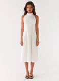 Calla Halter Midi Dress White