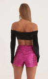 Velvet Off The Shoulder Top in Black