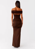 Either Way Maxi Dress Chocolate