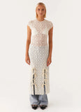 Gisele Lace Midi Dress Ivory