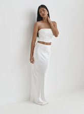 White Satin Maxi Skirt