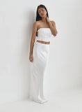 White Satin Maxi Skirt