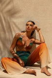 Farretti Ombre Print Chiffon Wide Leg Trousers
