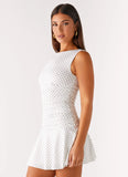 Kelda Mini Dress White Polka Dot