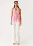 Put It Straight Beaded Sequin Top Baby Pink