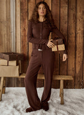 Chocolate Logo Waistband Pointelle Trousers