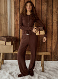 Chocolate Logo Waistband Pointelle Trousers