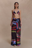 Rachel Chiffon Straight Leg Pants Multi Fluid Reverie Print