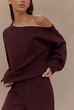 Aiden Slouchy Crew Jumper Chocolate