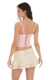 Pleated Ruffle Skort in Cream
