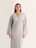 Light Grey Chunky Knit Wool Blend Maxi Dress