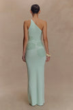 Teneika Crochet Knit Maxi Dress Light Aqua