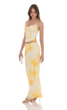 Floral Cowl Neck Two Piece Set in Yellow