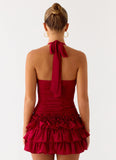 Someone Else Halter Top Dark Cherry