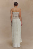 Aeline Strapless Crochet Knit Top Ivory