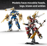 LEGO NINJAGO The Twin Titan Mechs 71870 Building Toys for Boys Girls Ages 12 Posable Mech Action Figures 3 Minifigures 1707 pieces Gift for Birthdays