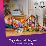 LEGO Friends Cozy Fall Forest Cabin 42705 Building Toy for Girls Boys Ages 9 Toy Playset W 4 Minidolls 1229 pieces Gift for Birthdays