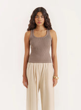 Olive Knitted 4th Vest Top