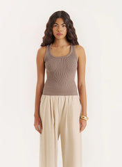 Olive Knitted 4th Vest Top