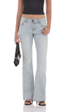 Low Rise Flare Jeans in Light Denim