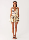 Mirelle Halter Neck Mini Dress Buttercream Bliss