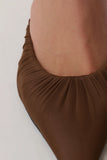 Bao Mesh Pointed Heel Chocolate