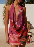 Varindra Cowl Mini Dress Violetta Bloom