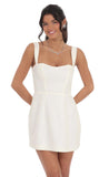 Jacquard Corset A Line Dress in White