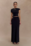 Haven Slinky Twist Midi Skirt Black