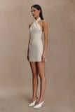 Christina Cross Over Mini Dress Buttercream