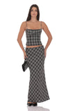 Plaid Maxi Skirt in Black