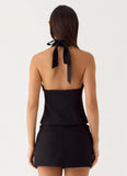 Rushing Around Halter Top Black