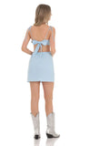 Square Neck Cutout Dress in Blue