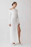 Thalyn Crepe Maxi Dress With Split White