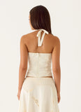 Cheryl Bustier Halter Top Ivory