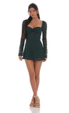 Lace Twist Cutout Dress in Green